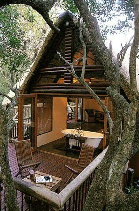 What an amazing way to live: close to Nature, up above the ground, leaving the old tree house you had as a kid behind by upgrading it into one of these luxury tree houses! More at backyardmastery.com