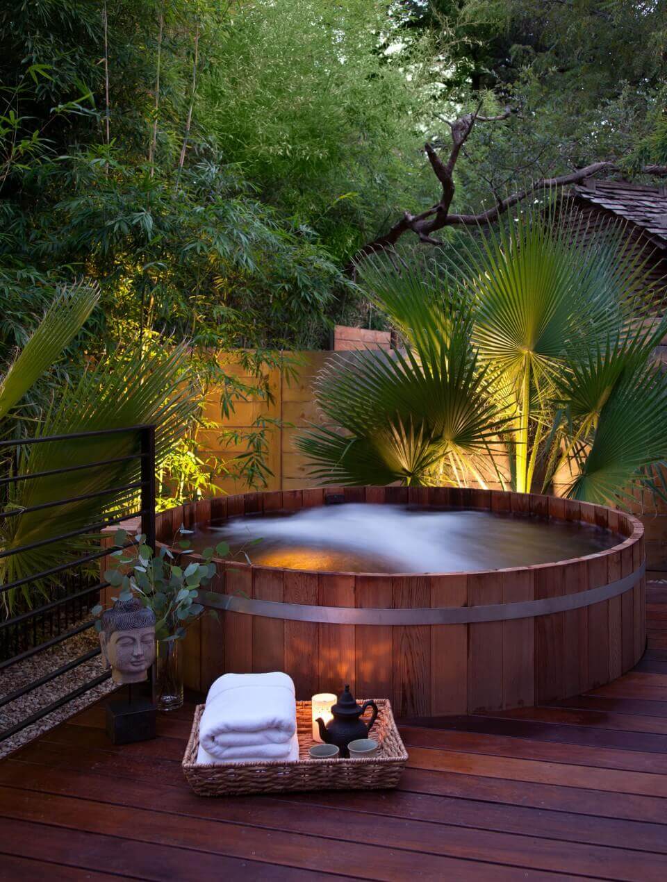You can combine your favourite outdoor spas and hot tubs into your private relaxing area and your garden and create a little secret haven just outside your place.