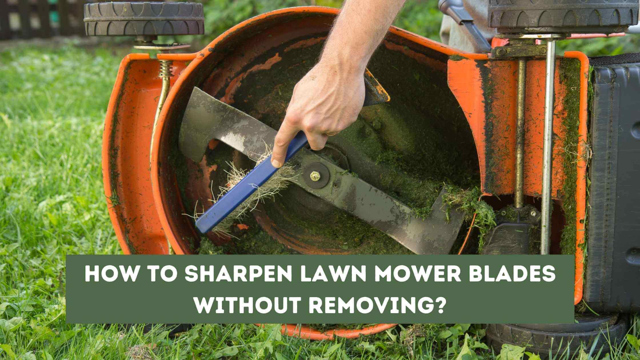 How to sharpen lawn mower blades without removing Them
