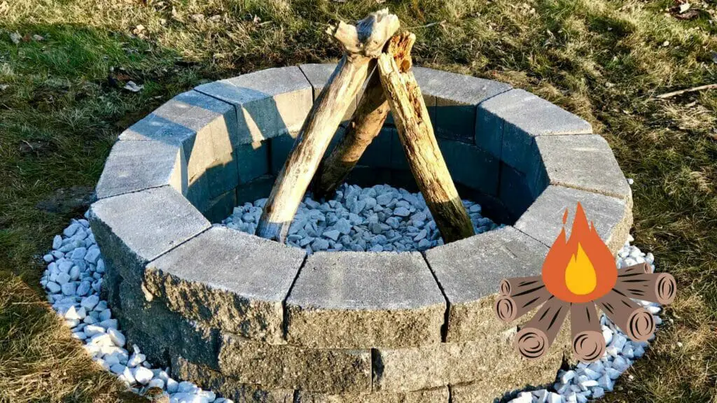photo of a fire pit ready to be lit on.
