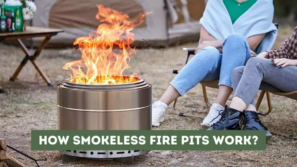 Photo of two women near a smokeless fire pit. How Smokeless Fire Pits Work?