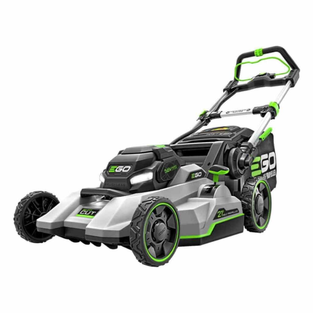 Photo of a EGO Power 21-Inch 56-Volt Cordless Mower on a white background.