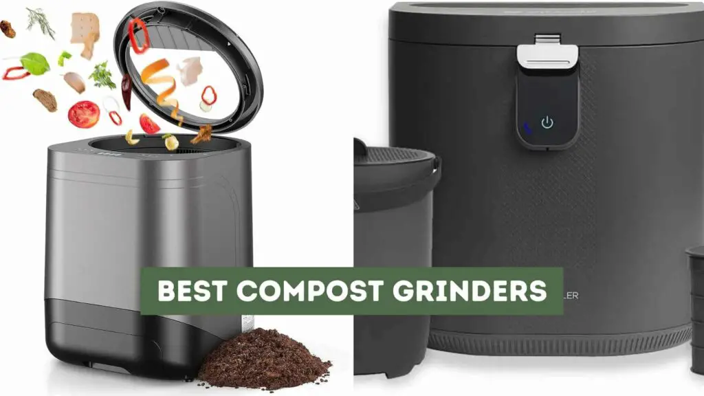 Photo of two of the best compost grinders a Niviop Electric compost for kitchen on the left and a Eco 5 FoodCycler by Vitamix on the left.